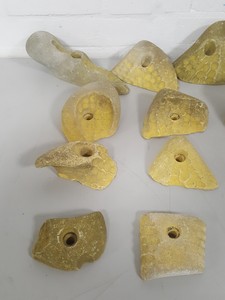 Thumbnail image of Lot of 20 Yellow Bouldering / Rock Climbing Grips Hand / Foot - No Bolts
