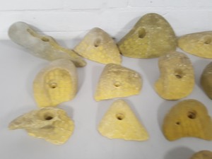 Thumbnail image of Lot of 20 Yellow Bouldering / Rock Climbing Grips Hand / Foot - No Bolts