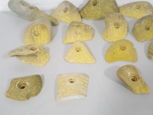 Thumbnail image of Lot of 20 Yellow Bouldering / Rock Climbing Grips Hand / Foot - No Bolts