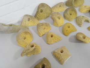 Thumbnail image of Lot of 20 Yellow Bouldering / Rock Climbing Grips Hand / Foot - No Bolts
