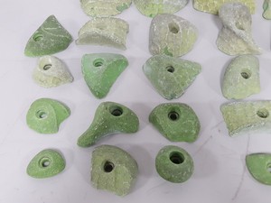 Thumbnail image of Lot of 34 Green Bouldering / Rock Climbing Grips Hand / Foot - No Bolts