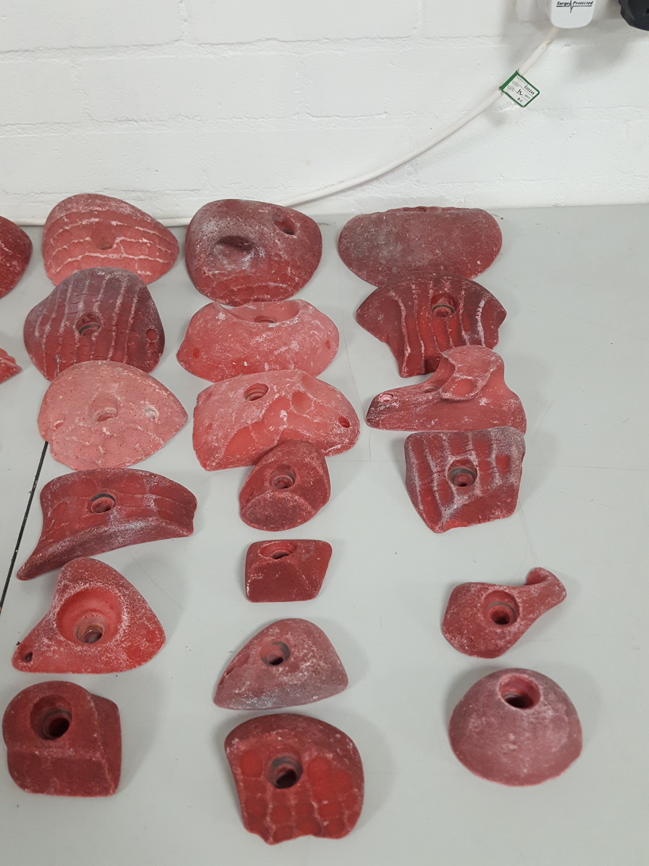Image of Lot of 36 Red Bouldering / Rock Climbing Grips Hand / Foot - No Bolts