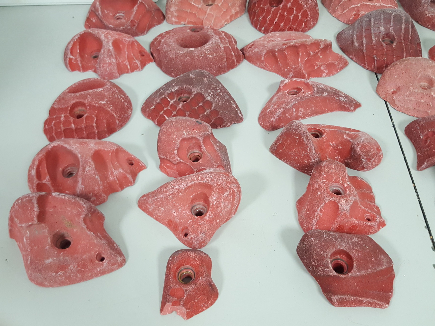Image of Lot of 36 Red Bouldering / Rock Climbing Grips Hand / Foot - No Bolts