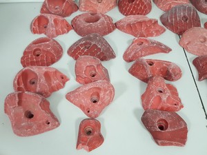 Thumbnail image of Lot of 36 Red Bouldering / Rock Climbing Grips Hand / Foot - No Bolts