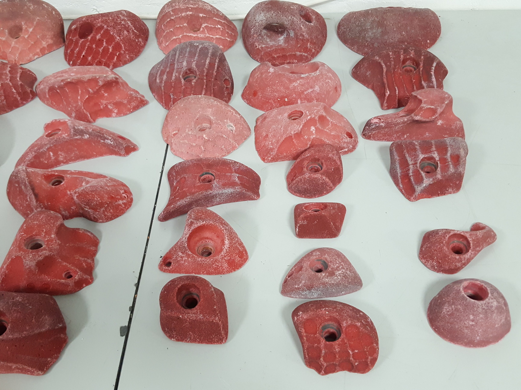 Image of Lot of 36 Red Bouldering / Rock Climbing Grips Hand / Foot - No Bolts