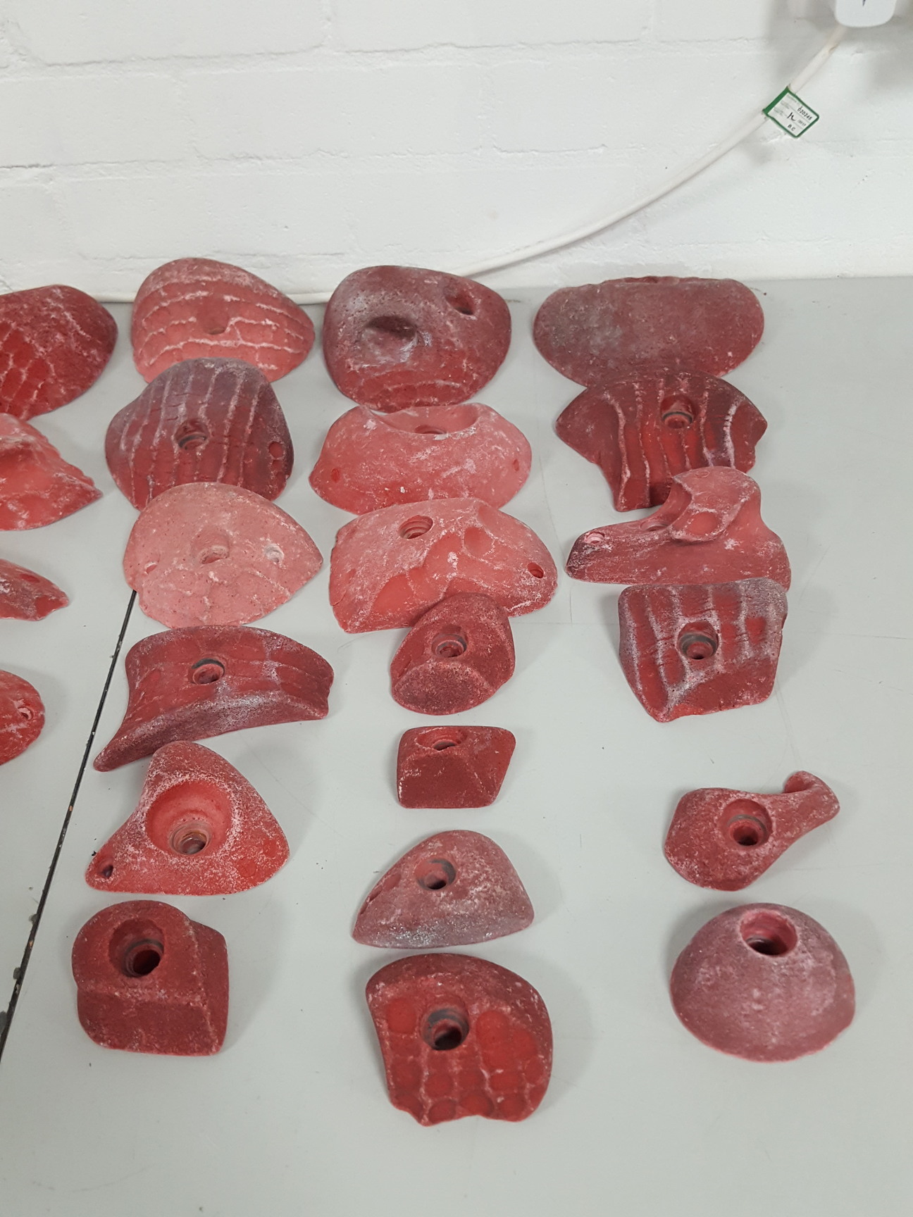 Image of Lot of 36 Red Bouldering / Rock Climbing Grips Hand / Foot - No Bolts