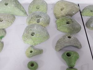 Thumbnail image of Lot of 25 Green Bouldering / Rock Climbing Grips Hand / Foot - No Bolts