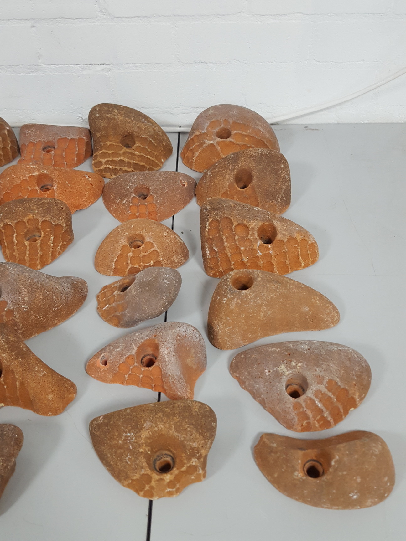 Image of Lot of 36 Orange Bouldering / Rock Climbing Grips Hand / Foot - No Bolts