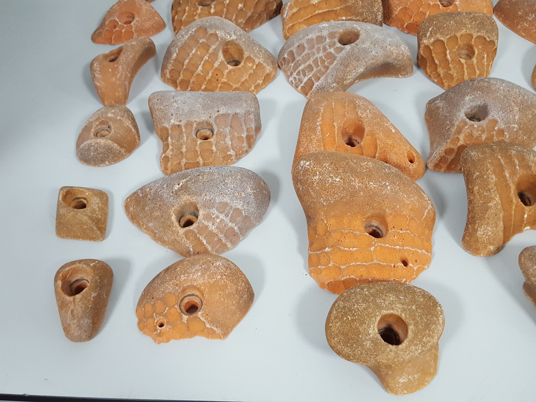 Image of Lot of 36 Orange Bouldering / Rock Climbing Grips Hand / Foot - No Bolts