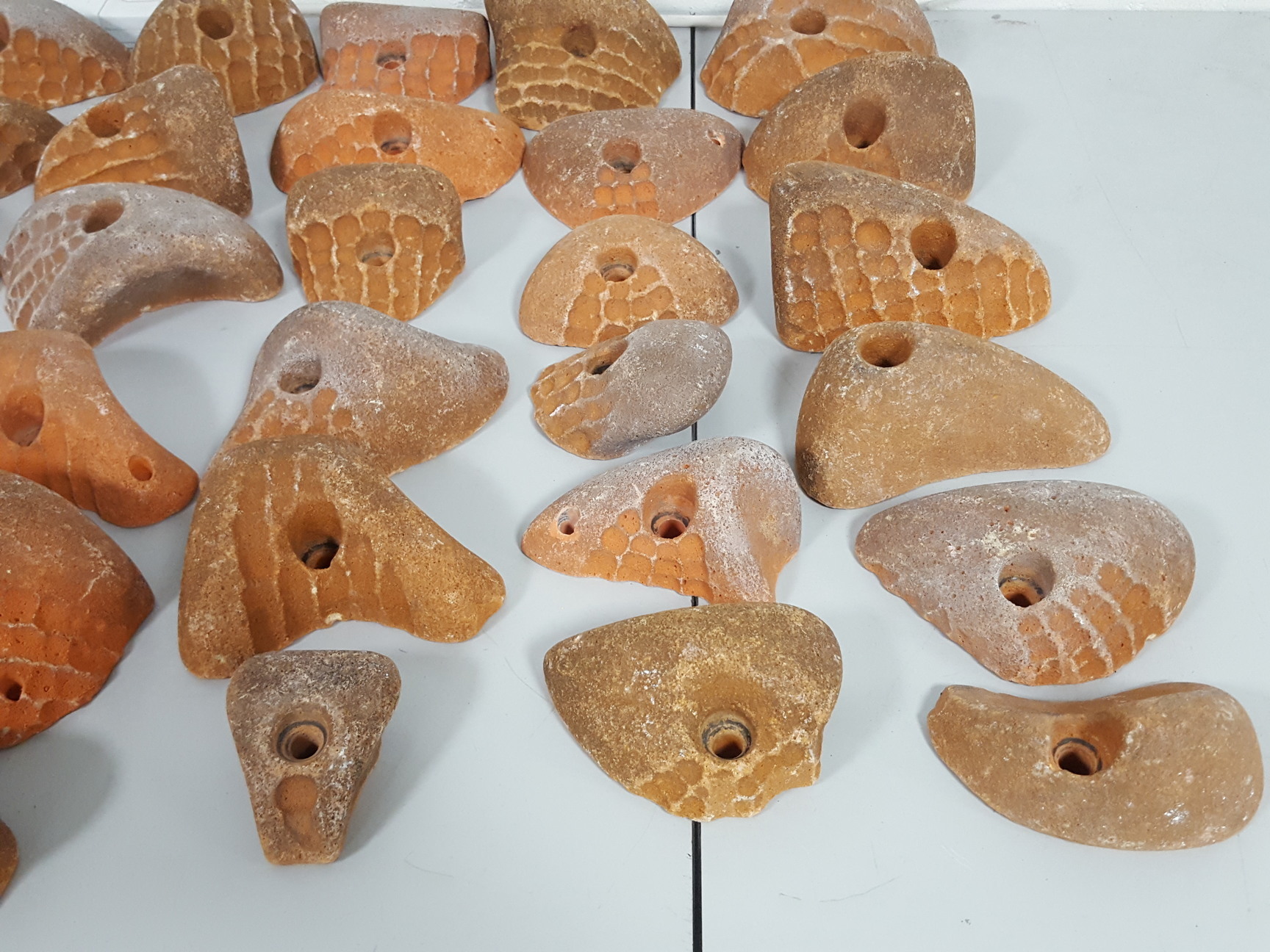 Image of Lot of 36 Orange Bouldering / Rock Climbing Grips Hand / Foot - No Bolts
