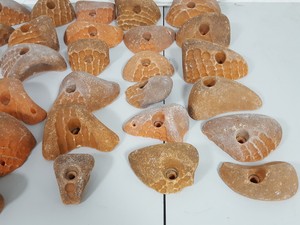 Thumbnail image of Lot of 36 Orange Bouldering / Rock Climbing Grips Hand / Foot - No Bolts