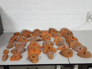 Thumbnail image of Lot of 36 Orange Bouldering / Rock Climbing Grips Hand / Foot - No Bolts