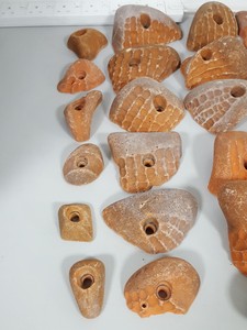 Thumbnail image of Lot of 36 Orange Bouldering / Rock Climbing Grips Hand / Foot - No Bolts