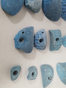 Thumbnail image of Lot of 25 Blue Bouldering / Rock Climbing Grips Hand / Foot - No Bolts