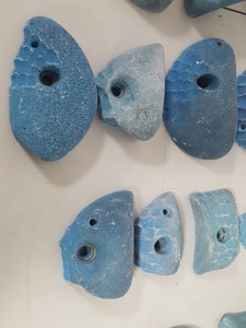 Thumbnail image of Lot of 25 Blue Bouldering / Rock Climbing Grips Hand / Foot - No Bolts