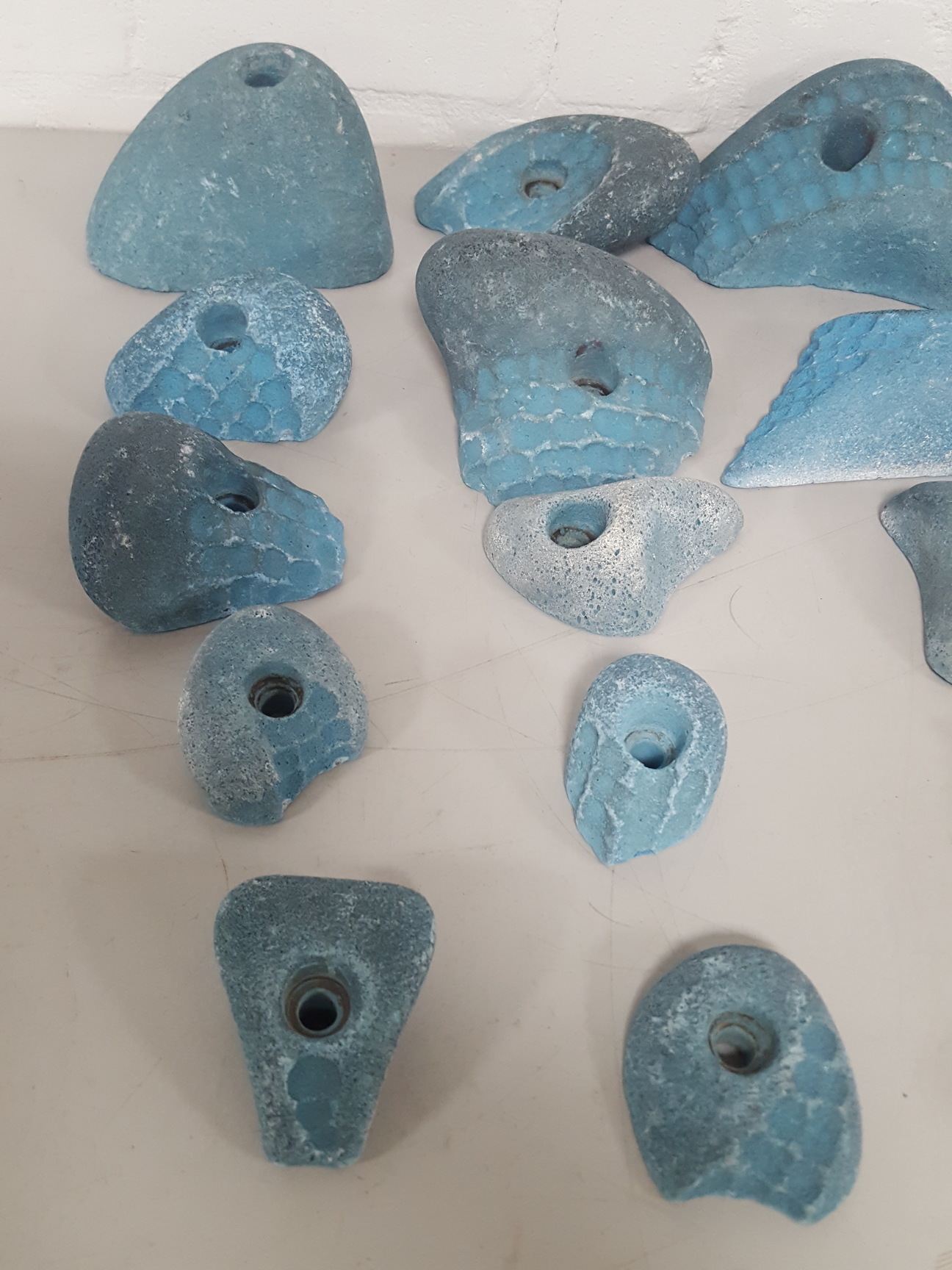 Image of Lot of 25 Blue Bouldering / Rock Climbing Grips Hand / Foot - No Bolts