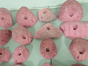 Thumbnail image of Lot of 25 Pink Bouldering / Rock Climbing Grips Hand / Foot - No Bolts