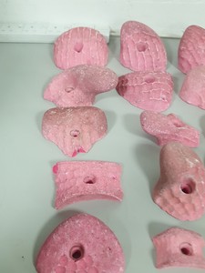 Thumbnail image of Lot of 25 Pink Bouldering / Rock Climbing Grips Hand / Foot - No Bolts