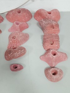 Thumbnail image of Lot of 25 Pink Bouldering / Rock Climbing Grips Hand / Foot - No Bolts
