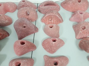 Thumbnail image of Lot of 25 Pink Bouldering / Rock Climbing Grips Hand / Foot - No Bolts