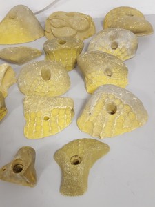 Thumbnail image of Lot of 25 Yellow Bouldering / Rock Climbing Grips Hand / Foot - No Bolts