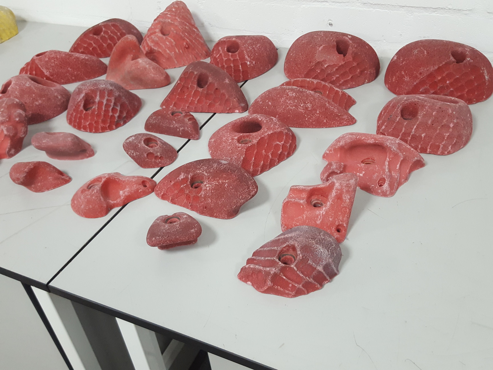 Image of Lot of 25 Red Bouldering / Rock Climbing Grips Hand / Foot - No Bolts