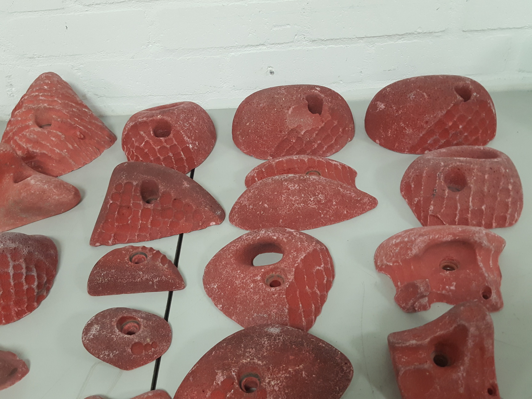 Image of Lot of 25 Red Bouldering / Rock Climbing Grips Hand / Foot - No Bolts