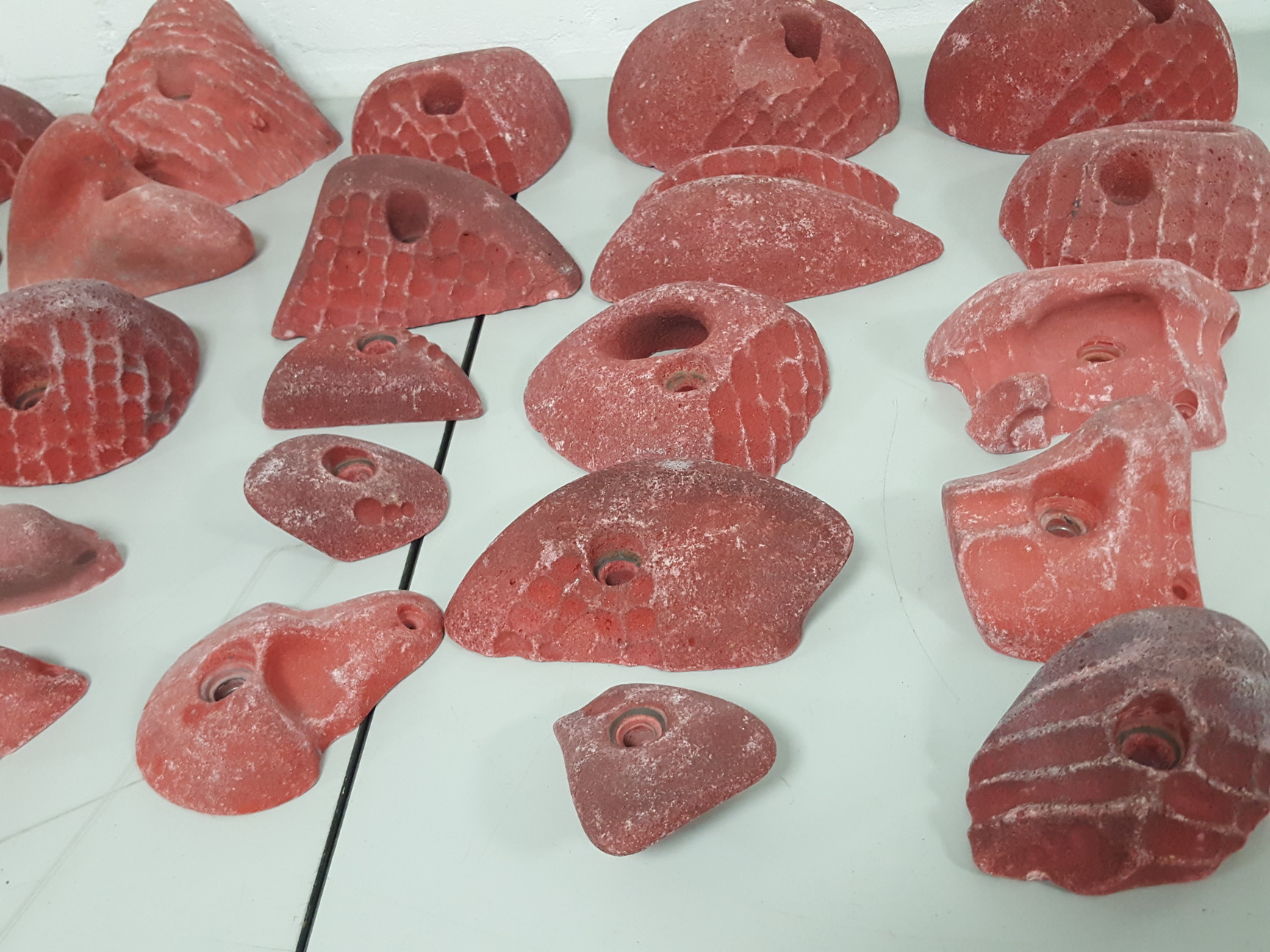 Image of Lot of 25 Red Bouldering / Rock Climbing Grips Hand / Foot - No Bolts