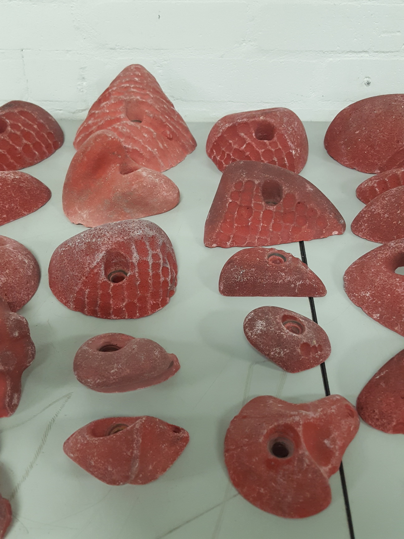 Image of Lot of 25 Red Bouldering / Rock Climbing Grips Hand / Foot - No Bolts