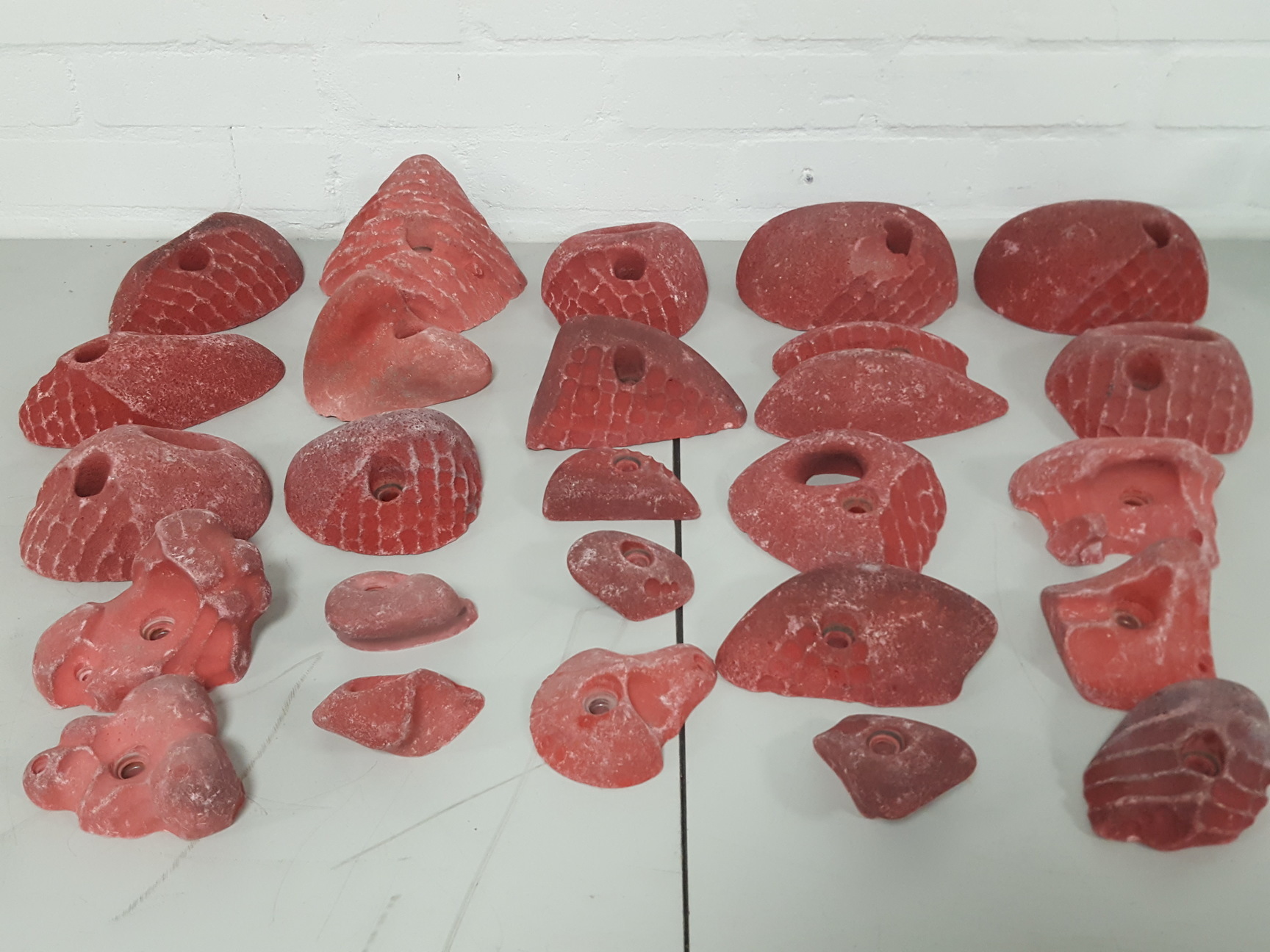 Image of Lot of 25 Red Bouldering / Rock Climbing Grips Hand / Foot - No Bolts