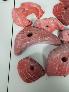 Thumbnail image of Lot of 25 Red Bouldering / Rock Climbing Grips Hand / Foot - No Bolts