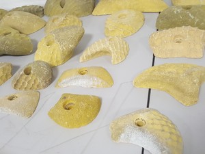 Thumbnail image of Lot of 25 Yellow Bouldering / Rock Climbing Grips Hand / Foot - No Bolts