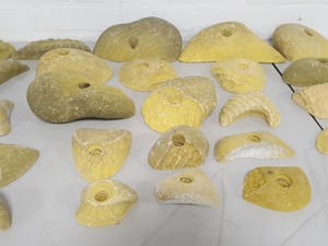 Thumbnail image of Lot of 25 Yellow Bouldering / Rock Climbing Grips Hand / Foot - No Bolts
