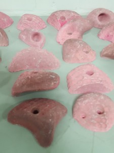 Thumbnail image of Lot of 25 Pink Bouldering / Rock Climbing Grips Hand / Foot - With Bolts