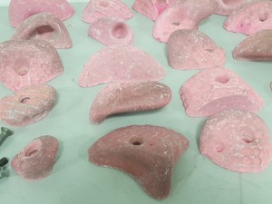 Thumbnail image of Lot of 25 Pink Bouldering / Rock Climbing Grips Hand / Foot - With Bolts