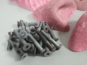 Thumbnail image of Lot of 25 Pink Bouldering / Rock Climbing Grips Hand / Foot - With Bolts