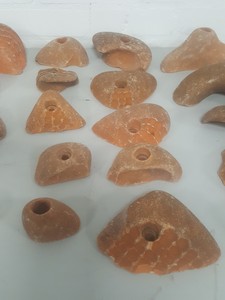 Thumbnail image of Lot of 25 Orange Bouldering / Rock Climbing Grips Hand / Foot - With Bolts