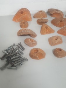 Thumbnail image of Lot of 25 Orange Bouldering / Rock Climbing Grips Hand / Foot - With Bolts
