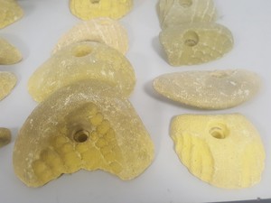 Thumbnail image of Lot of 24 Yellow Bouldering / Rock Climbing Grips Hand / Foot - With Bolts