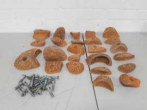 Thumbnail image of Lot of 25 Orange Bouldering / Rock Climbing Grips Hand / Foot - With Bolts