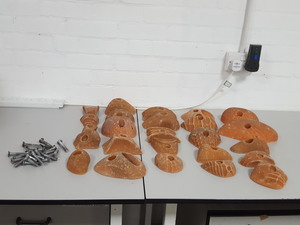 Thumbnail image of Lot of 25 Orange Bouldering / Rock Climbing Grips Hand / Foot - With Bolts