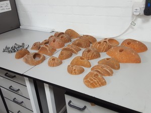 Thumbnail image of Lot of 25 Orange Bouldering / Rock Climbing Grips Hand / Foot - With Bolts