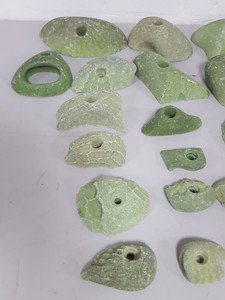 Thumbnail image of Lot of 25 Green Bouldering / Rock Climbing Grips Hand / Foot - With Bolts