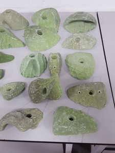 Thumbnail image of Lot of 25 Green Bouldering / Rock Climbing Grips Hand / Foot - With Bolts
