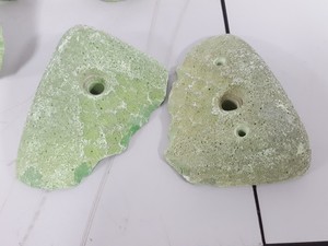 Thumbnail image of Lot of 25 Green Bouldering / Rock Climbing Grips Hand / Foot - With Bolts