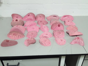 Thumbnail image of Lot of 25 Pink Bouldering / Rock Climbing Grips Hand / Foot - No Bolts