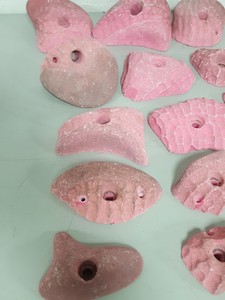 Thumbnail image of Lot of 25 Pink Bouldering / Rock Climbing Grips Hand / Foot - No Bolts