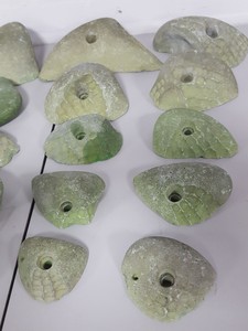 Thumbnail image of Lot of 25 Green Bouldering / Rock Climbing Grips Hand / Foot - No Bolts