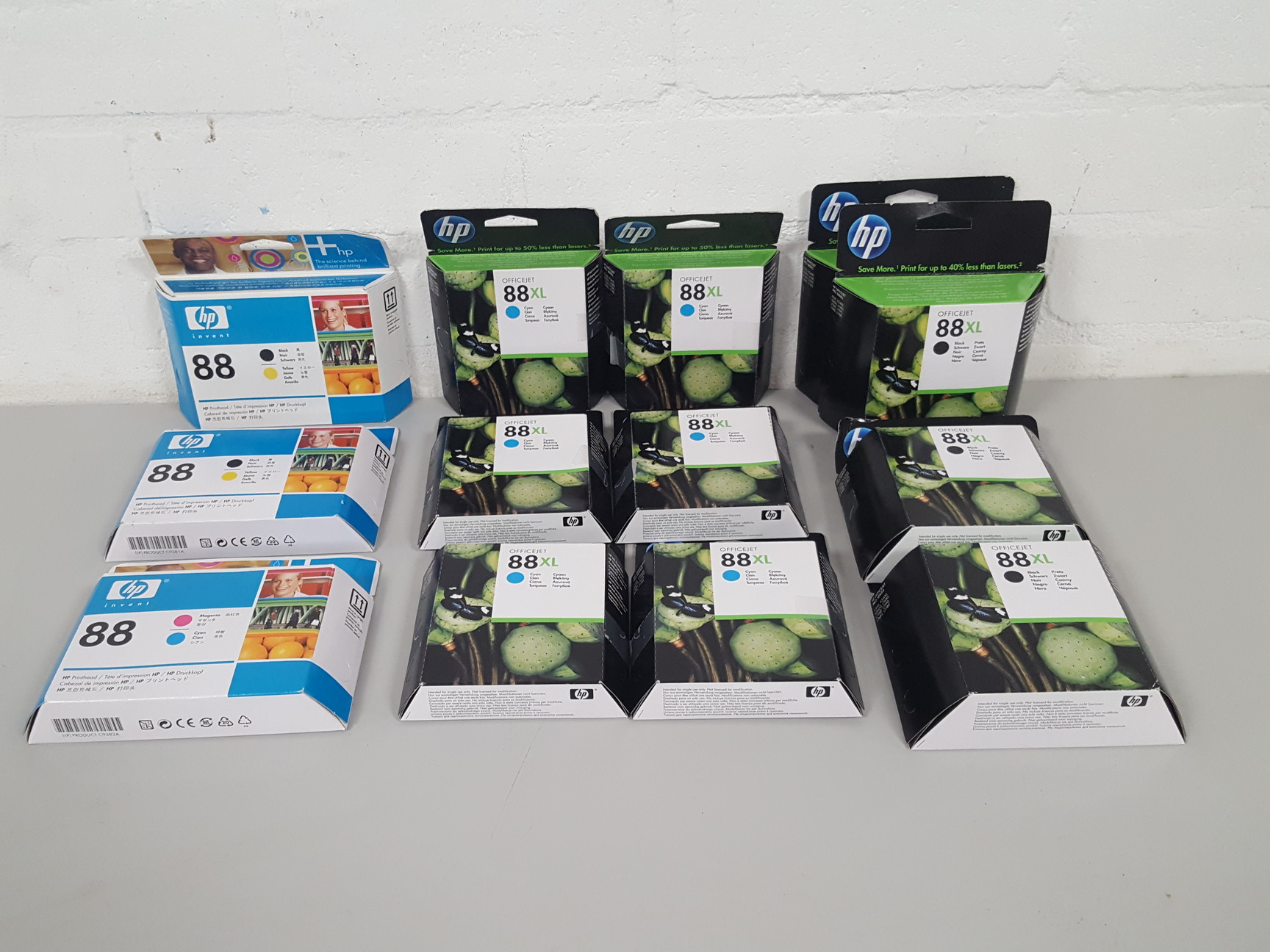 Image of Lot of 13x HP 88 Series Multi Color Printer Ink Toner Cartridges