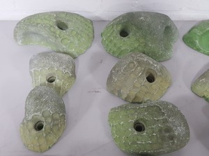 Thumbnail image of Lot of 25 Green Bouldering / Rock Climbing Grips Hand / Foot - No Bolts